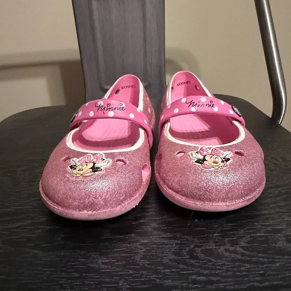 CROCS Pink Glitter Minnie Mouse Kids Shoes
